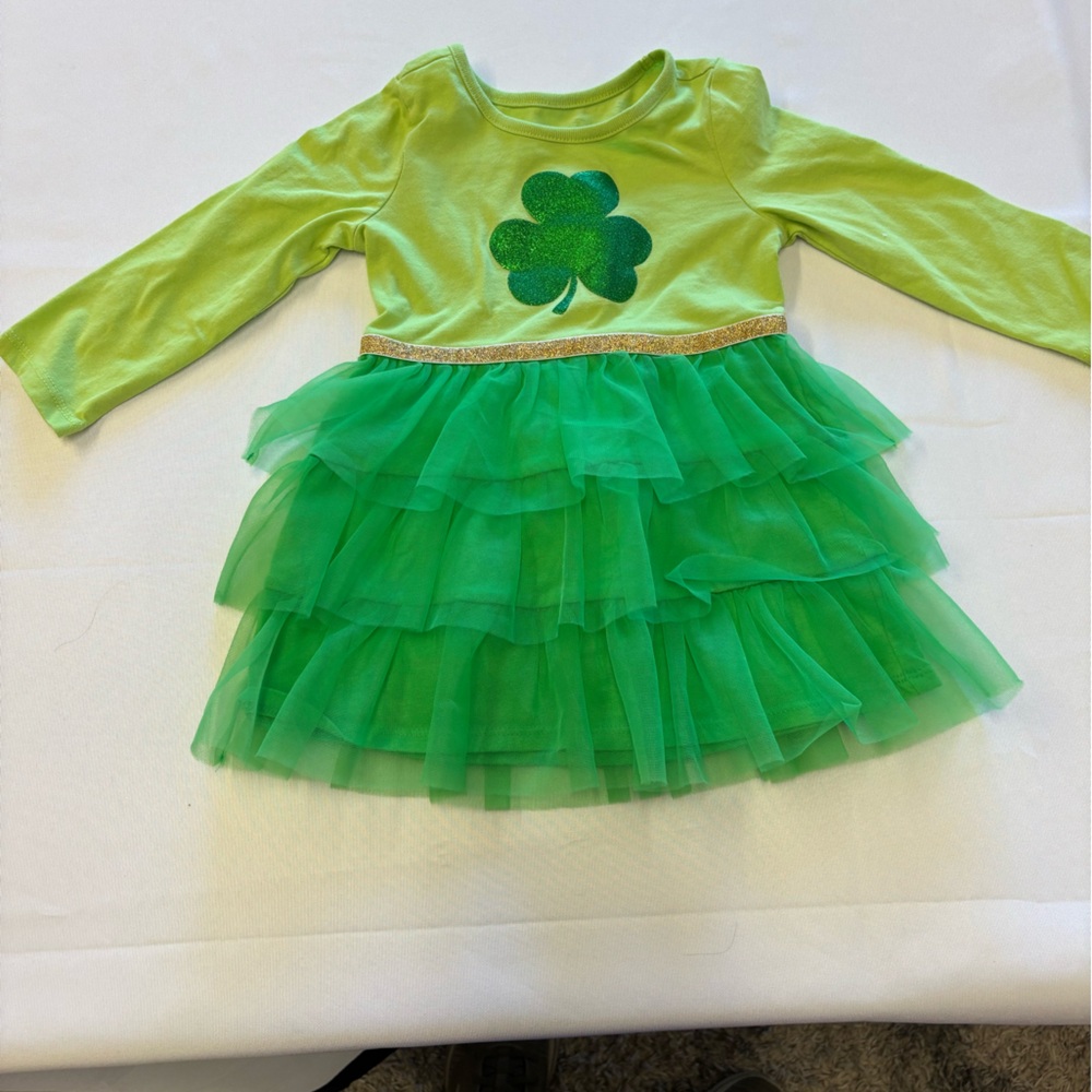 Wonder Nation Green Shamrock Tulle Dress